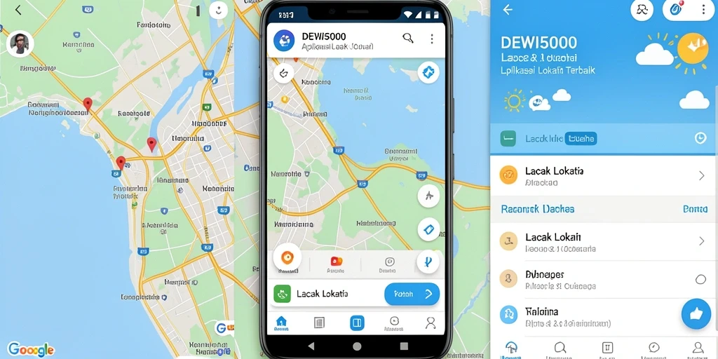 Antarmuka DEWI5000 menunjukkan fitur pelacakan lokasi yang canggih.