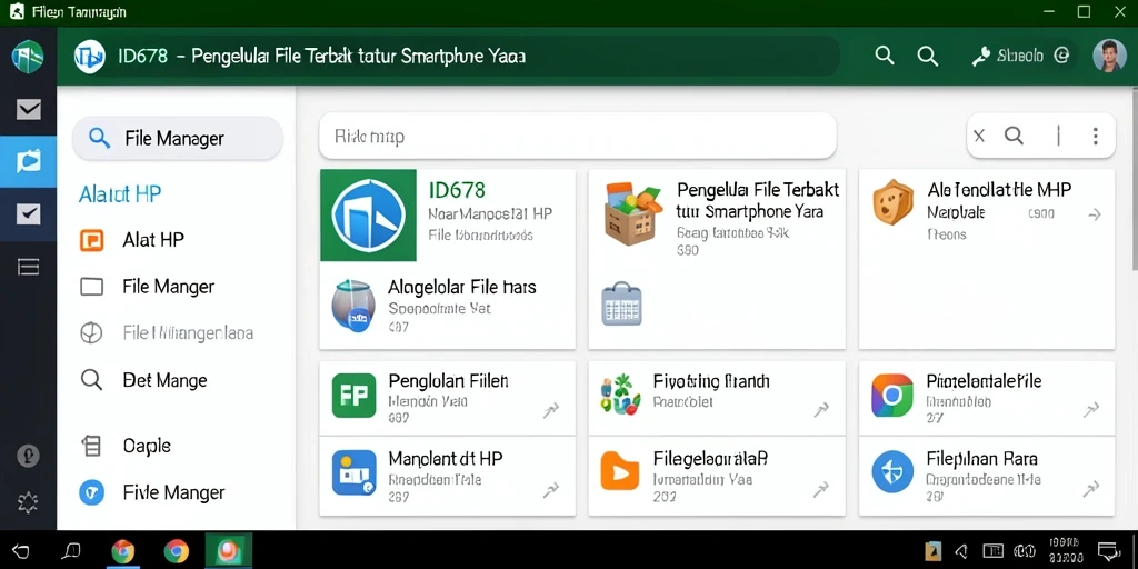 Tampilan antarmuka aplikasi File Manager ID678 yang futuristik dan user-friendly.