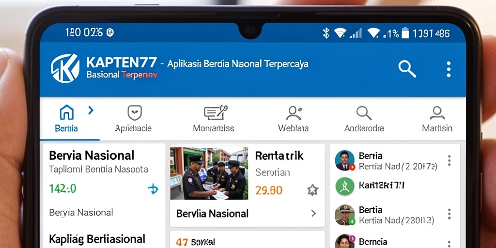 Antarmuka KAPTEN77 menampilkan berita nasional yang terbaru dan terpercaya.