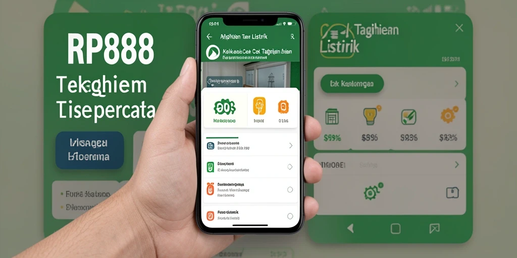 Antarmuka aplikasi RP888 untuk cek tagihan listrik.